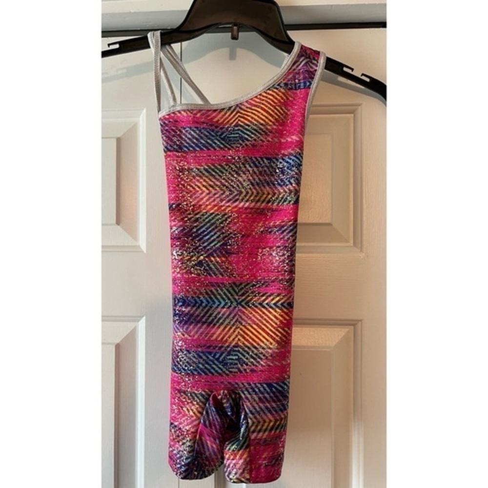 Danskin Now Multicolor Girls Gymnastics Active Sports Costume EUC XS (4-5) #979